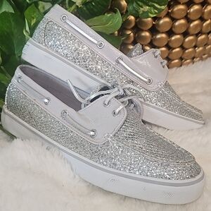 Sperry Top-Sider Bahama Silver Glitter Loafers